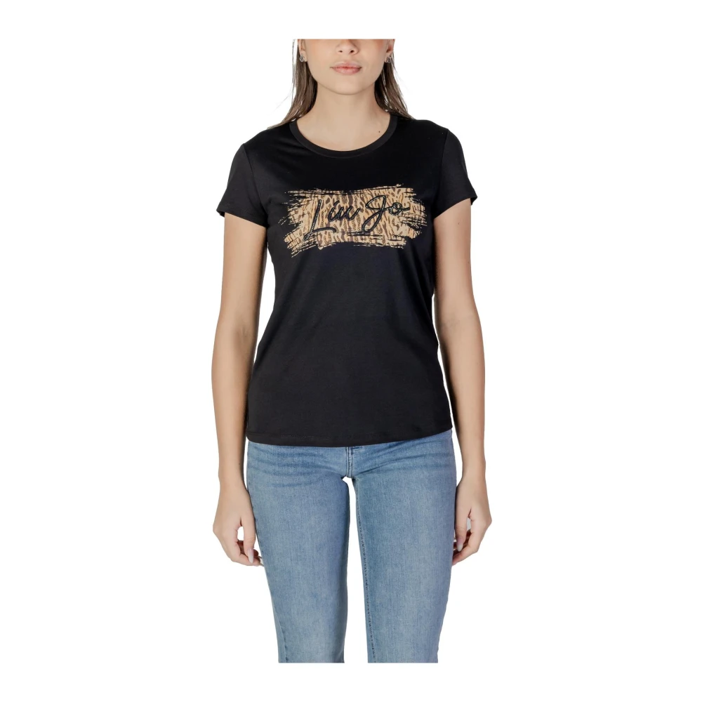 Liu Jo Svart Short Sleeve Leopard Tshirt