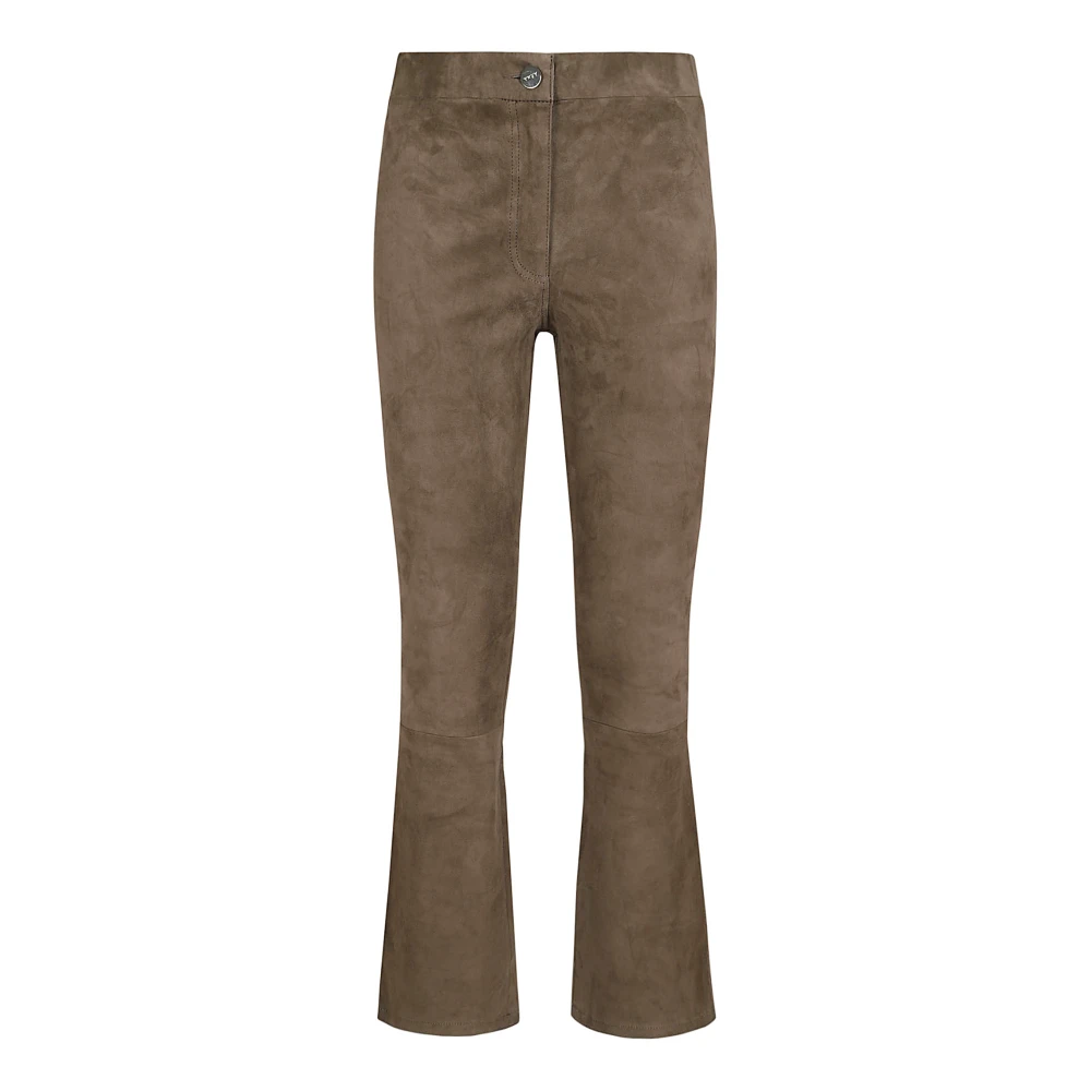 Arma Stretch Suede Leggings Brown Dames