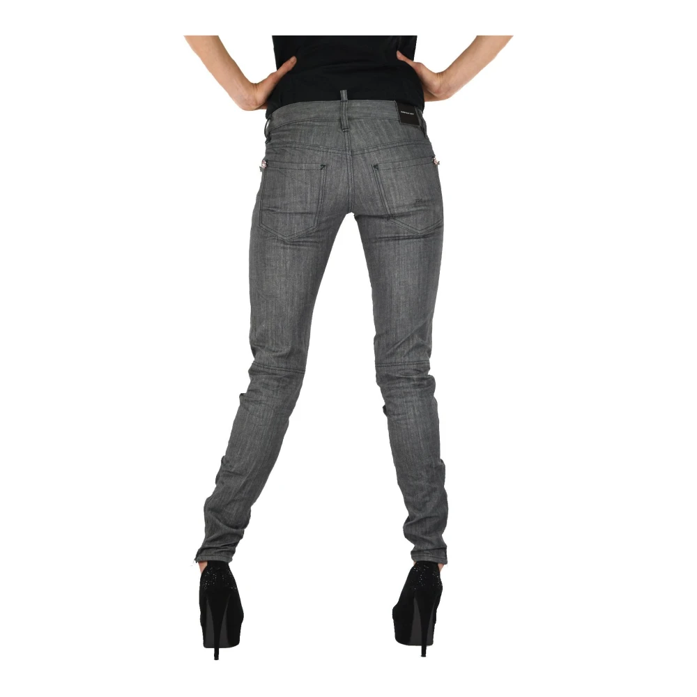 Dsquared2 Grijze Skinny Jeans met Swarovski Inzetstukken Gray Dames