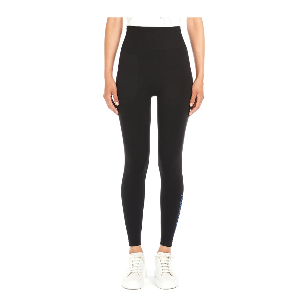 Max Mara Naadloze Legging van Biologisch Afbreekbaar Technisch Materiaal Black Dames