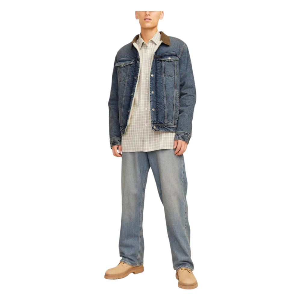 jack & jones Blauwe Katoenen Jas met Voorzakken Blue Heren