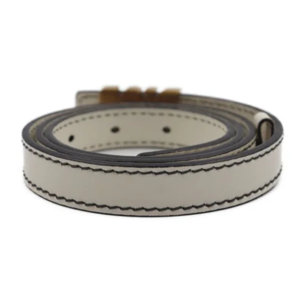 Dior Vintage Pre-owned Leather belts White Dames