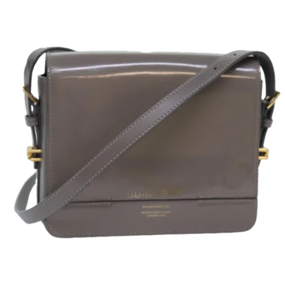Burberry Vintage Pre-owned Leather shoulder-bags Gray Dames