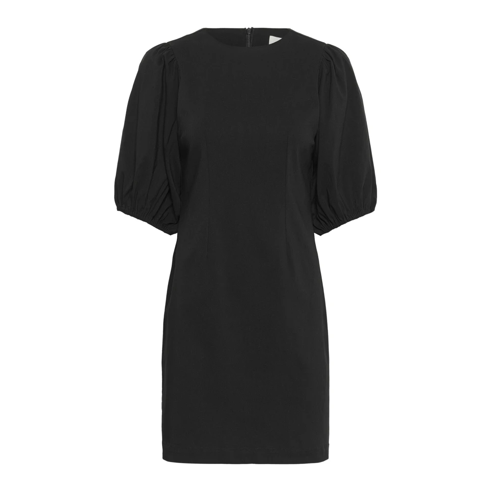 Soaked in Luxury Zwarte Vrouwelijke Jurk met Pofmouwen Black Dames