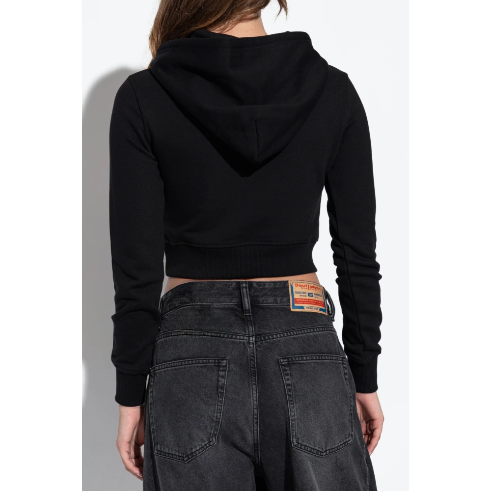 Diesel Sweatshirt met F-Slimmy-Hood-Od logo Black Dames