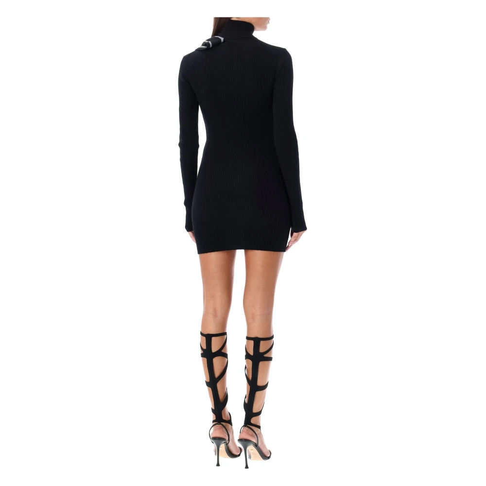 Y Project Zwarte dubbele kraag mini jurk Black Dames
