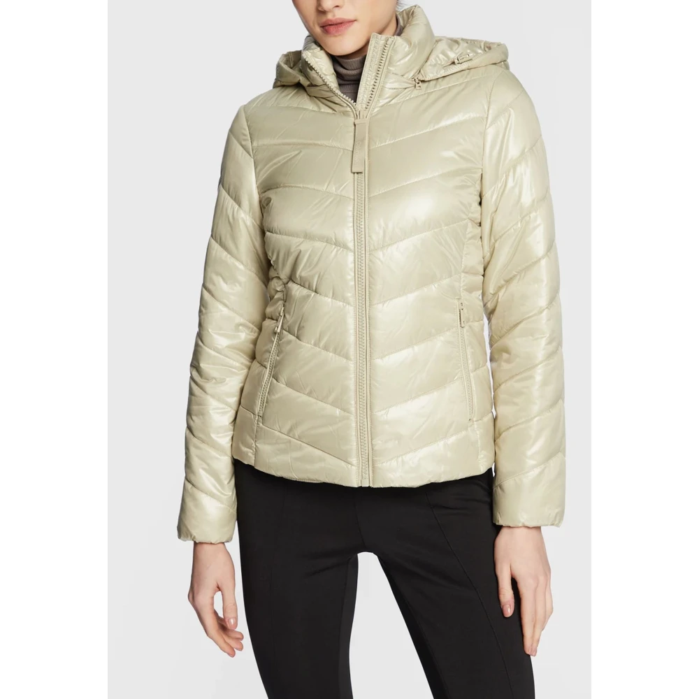 Calvin Klein Essentiële Gewatteerde Jas voor Vrouwen Beige Dames