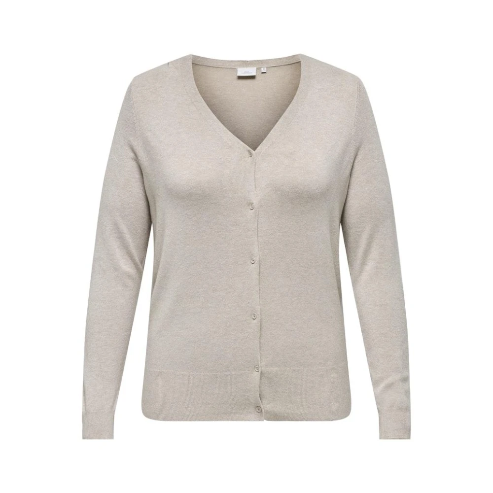 Only Carmakoma V-Neck Cardigan Sweater White Dames