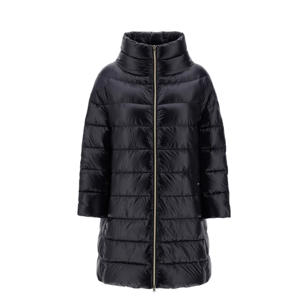 Herno Women's Black Down Jackets, M, Nylon Short Down Jacket