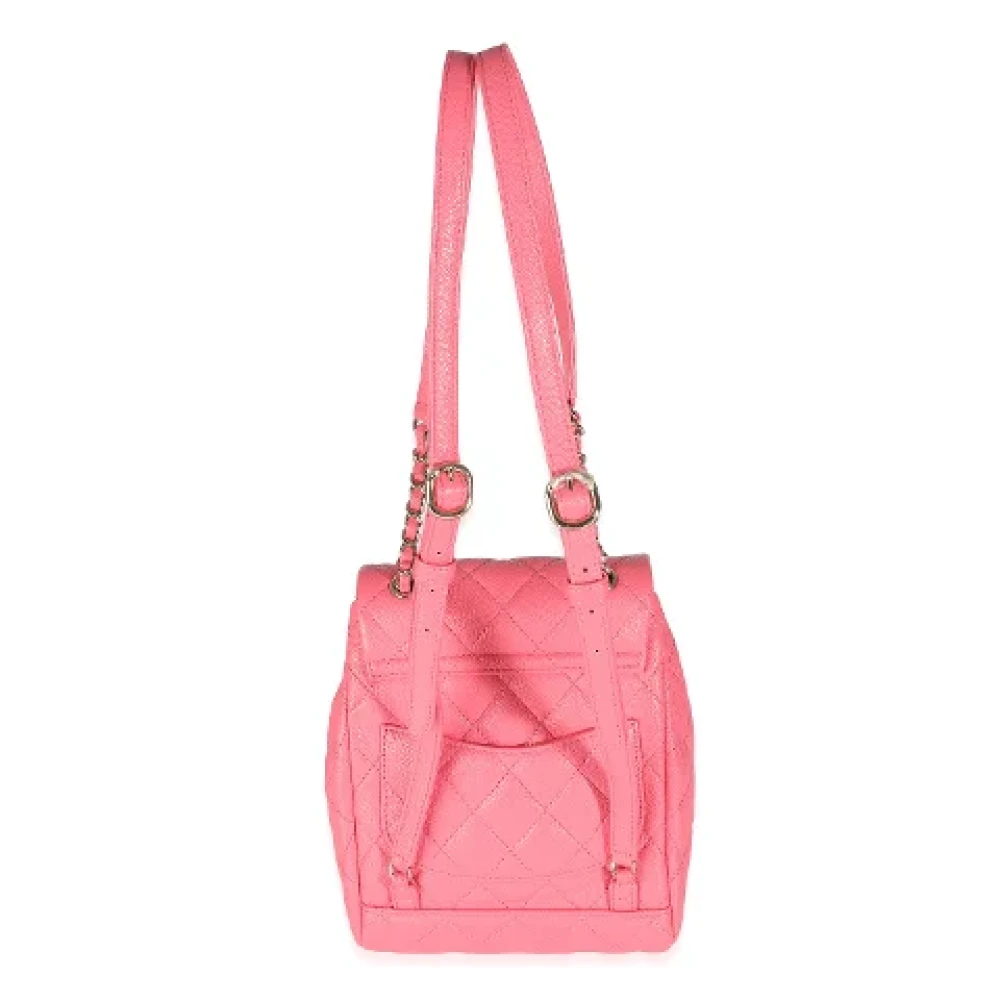 Chanel Vintage Pre-owned Leather backpacks Pink Dames