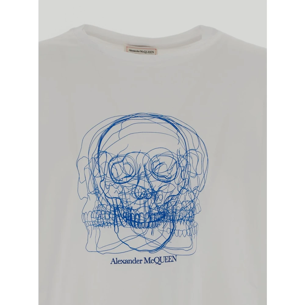 alexander mcqueen Sketch Skull Crew Neck T-Shirt White Heren