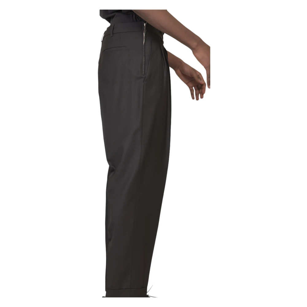 Magliano Stijlvolle Dubbel Geplooide Broek Black Heren