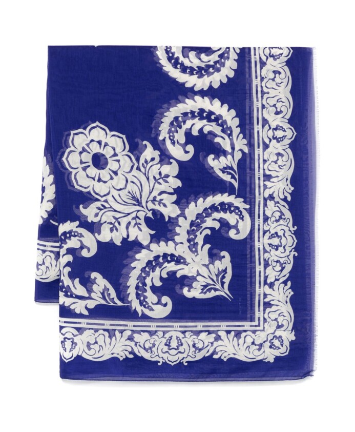 echarpe-bleue-a-imprime-floral-en-cachemire