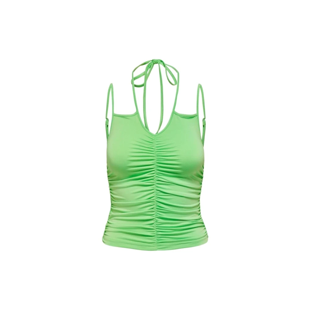 Only Women's Green Sleeveless Summer Top With Ruffle - Sleeveless Tops - M - Tops