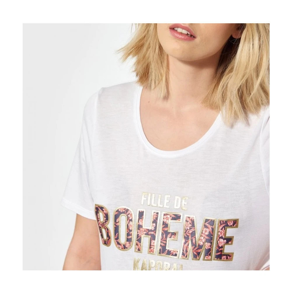 Kaporal Bohemian T-shirt witte regular fit White Dames
