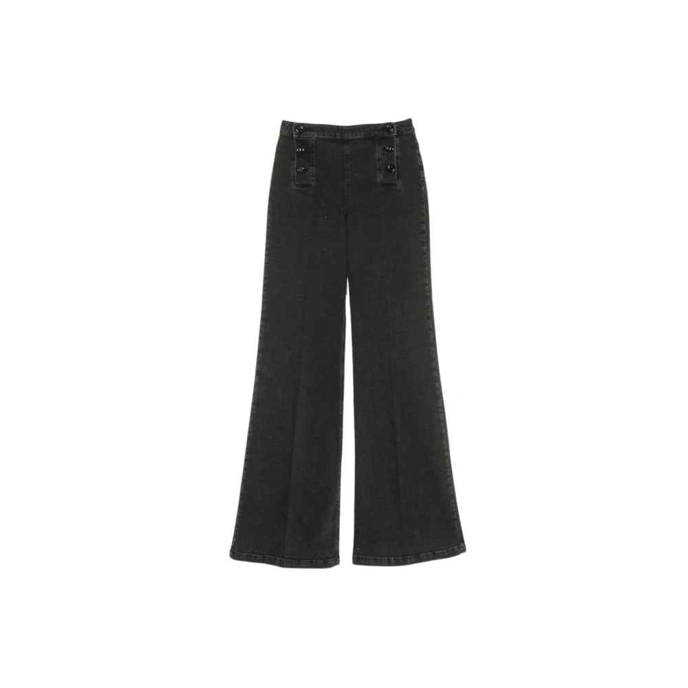 Twinset Women's Black Wide Jeans - Wide Jeans - W28 - Jeans