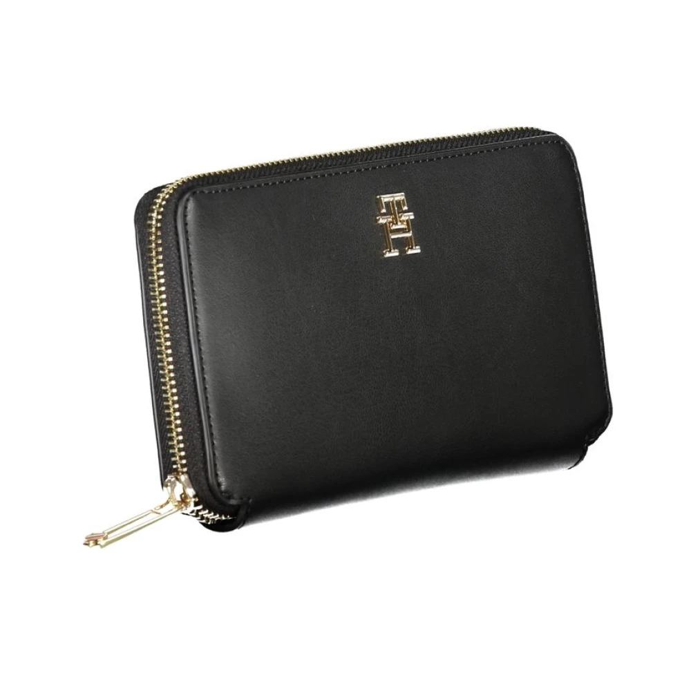 Tommy Hilfiger Zwarte Portemonnee met Meerdere Compartimenten Black Dames