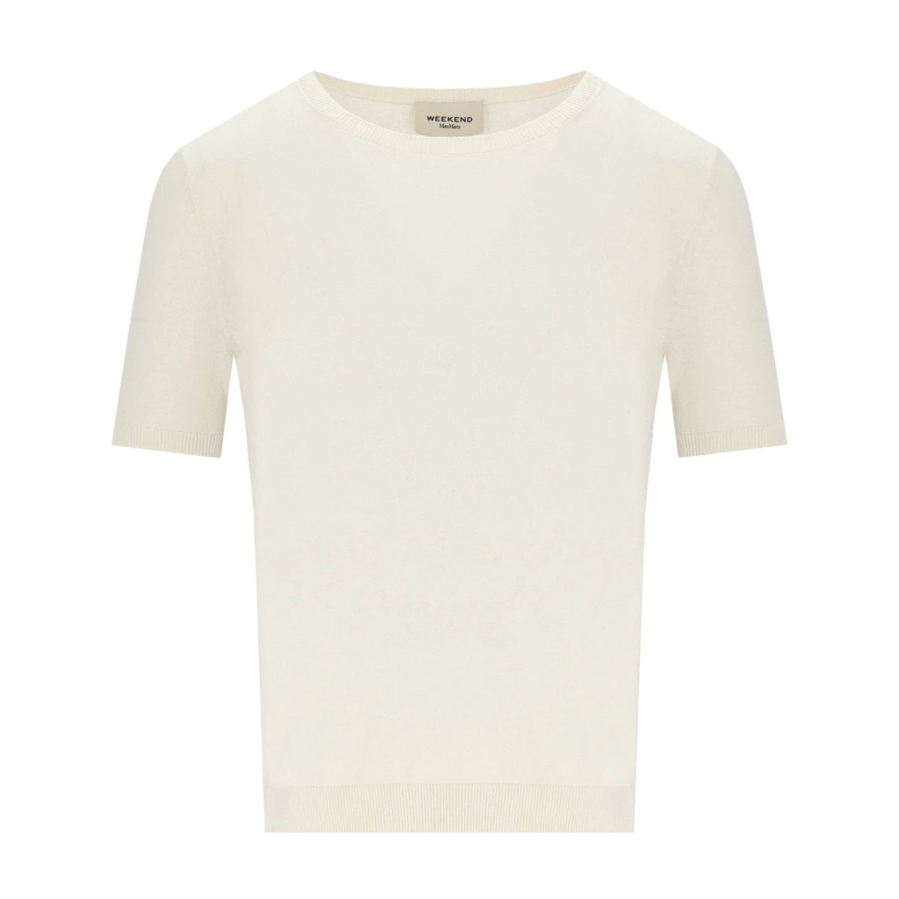 Weekend Max Mara Vrouw Wit Truien & Vesten Dames, M, Katoen, Agro Top
