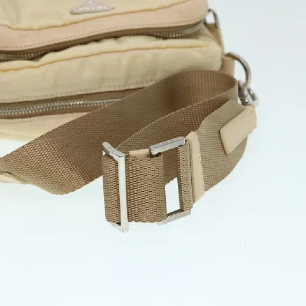 Prada Vintage Pre-owned Nylon prada-bags Beige Dames