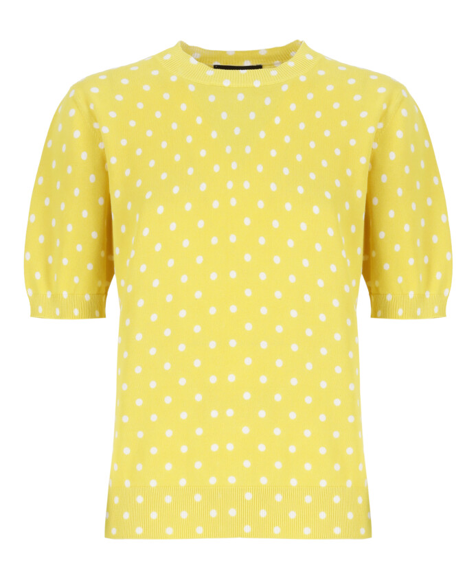 pull-en-coton-jaune-a-pois
