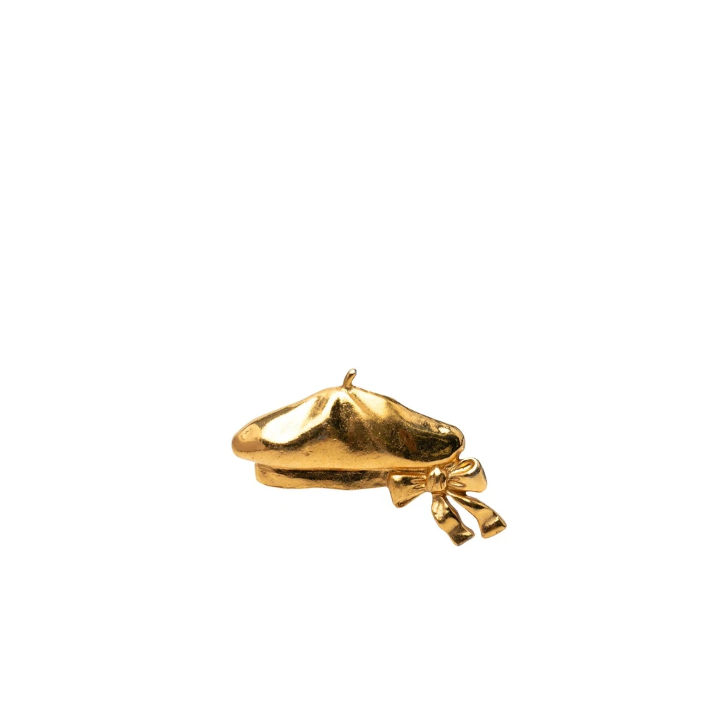 Chanel Vintage Women's Yellow Pre-Owned Novelty Lapel Pin