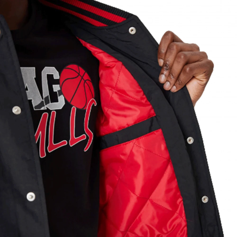 new era Chicago Bulls Bomberjack Rood Zwart Black Heren