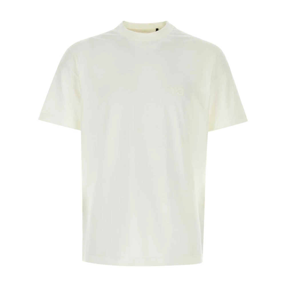 Y-3 Ivory Bomull T-shirt White, Herr
