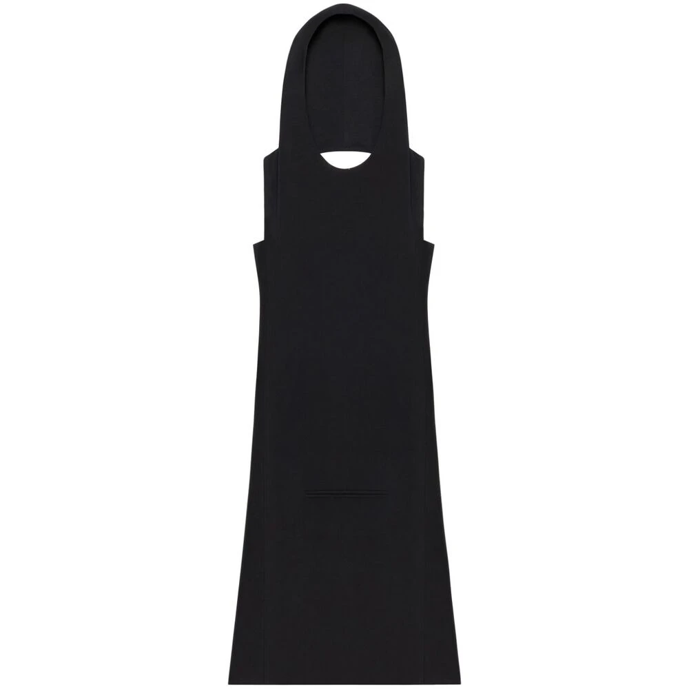 Courrèges Zwarte Mouwloze Shift Jurk met Zak Black Dames