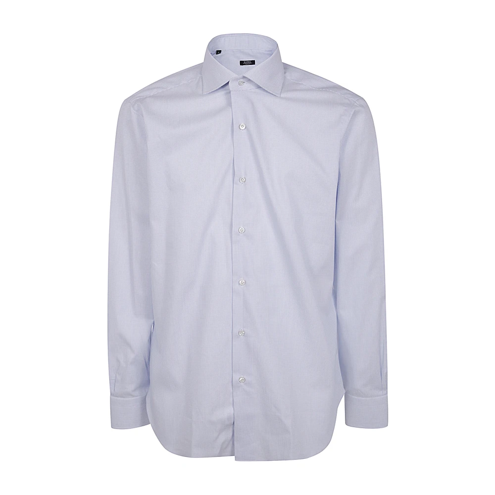 Barba Napoli Casual hals shirt voor mannen Blue Heren