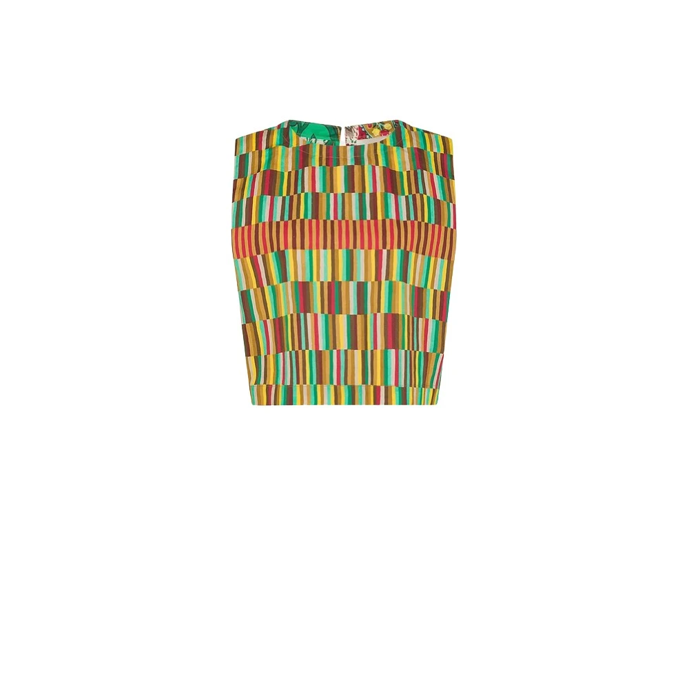 Momoni Gedrukte Katoenen Poplin Mouwloze Top Multicolor Dames