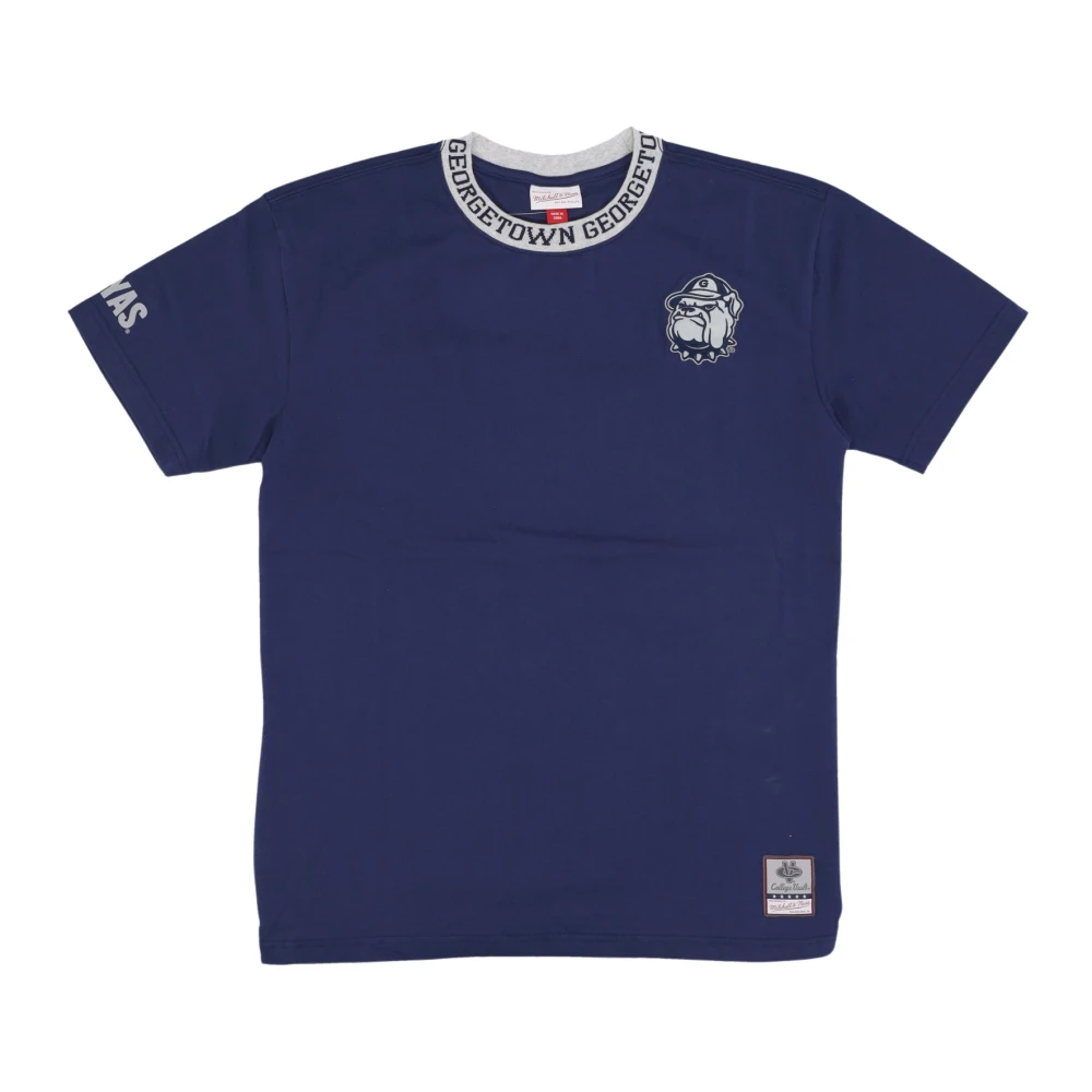 Mitchell & Ness Georgetown Hoyas Vintage Logo Tee Blue Heren