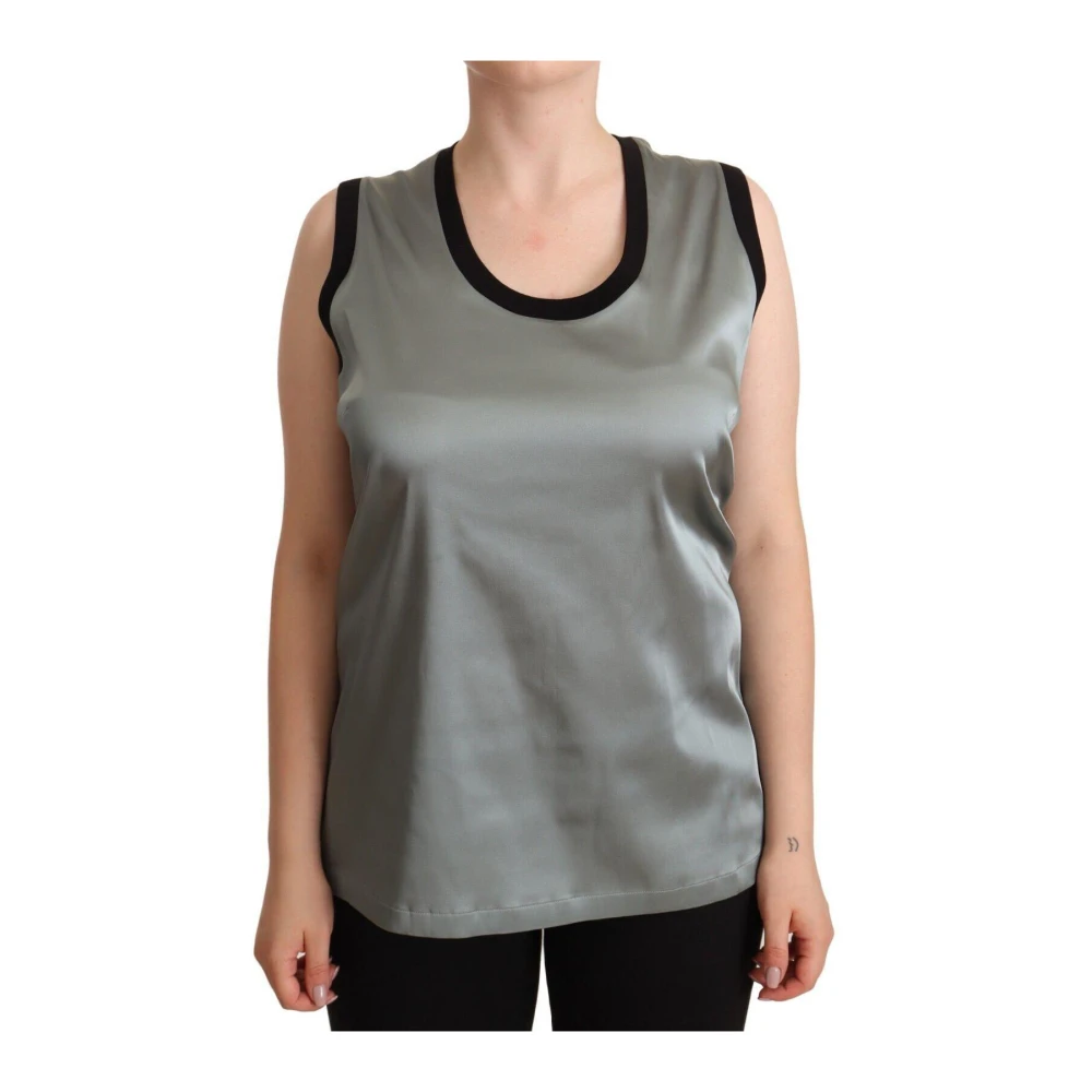 Dolce & Gabbana Silver Round Neck Sleeveless Casual Tank Top - IT48|XXL - Image 3