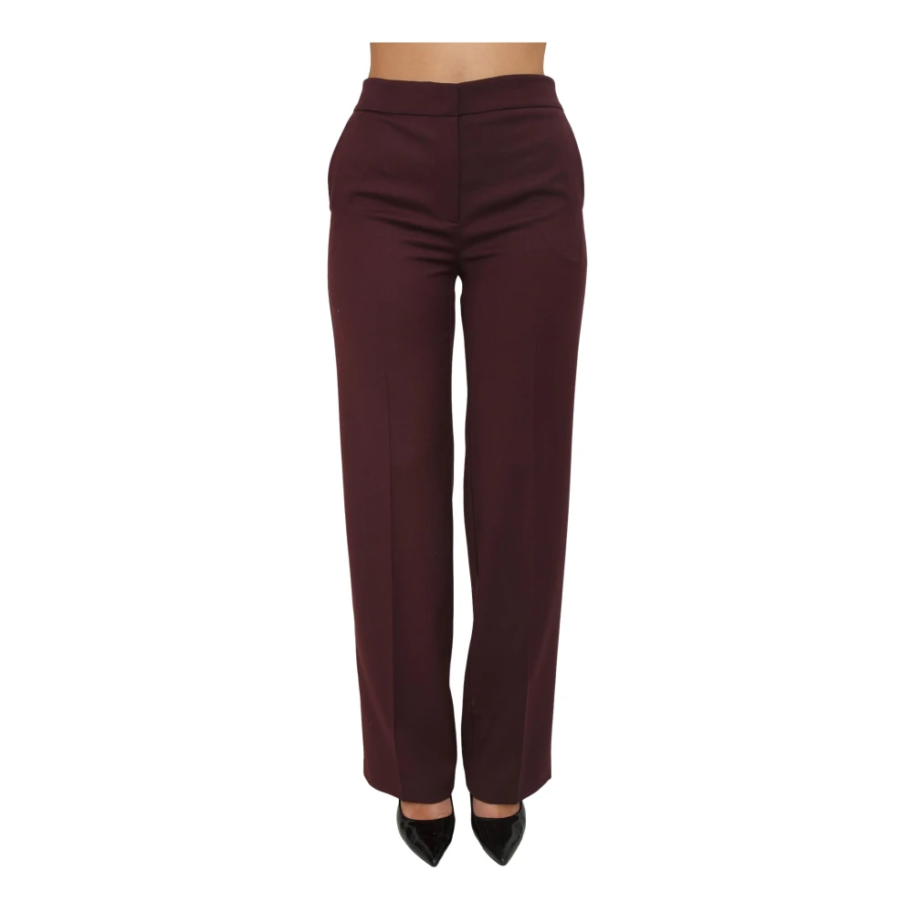 Twinset Donna Rosso - Pantaloni In Misto Lana - Trousers - 2XL