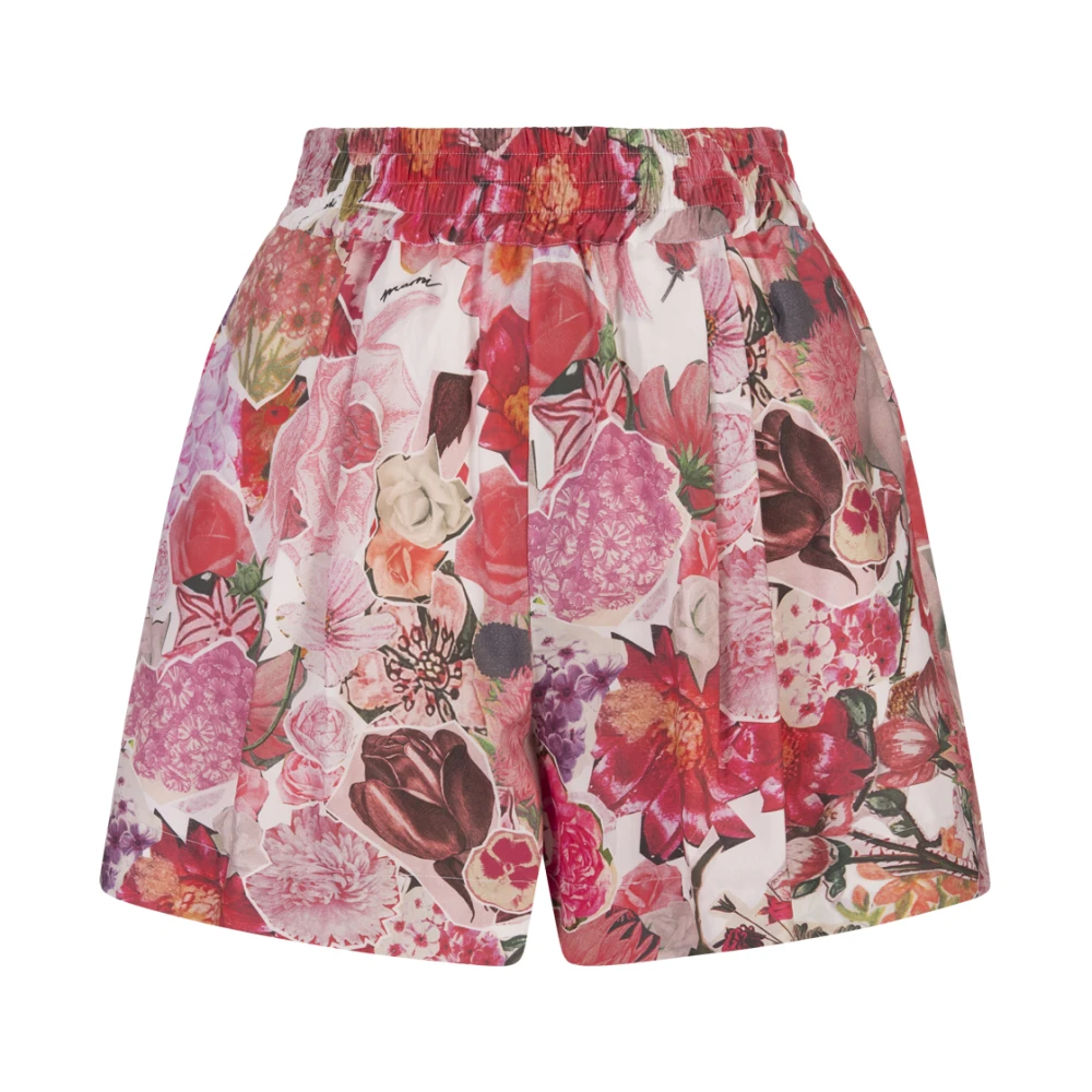 Marni Roze Bloemen Poplin Shorts Multicolor Dames