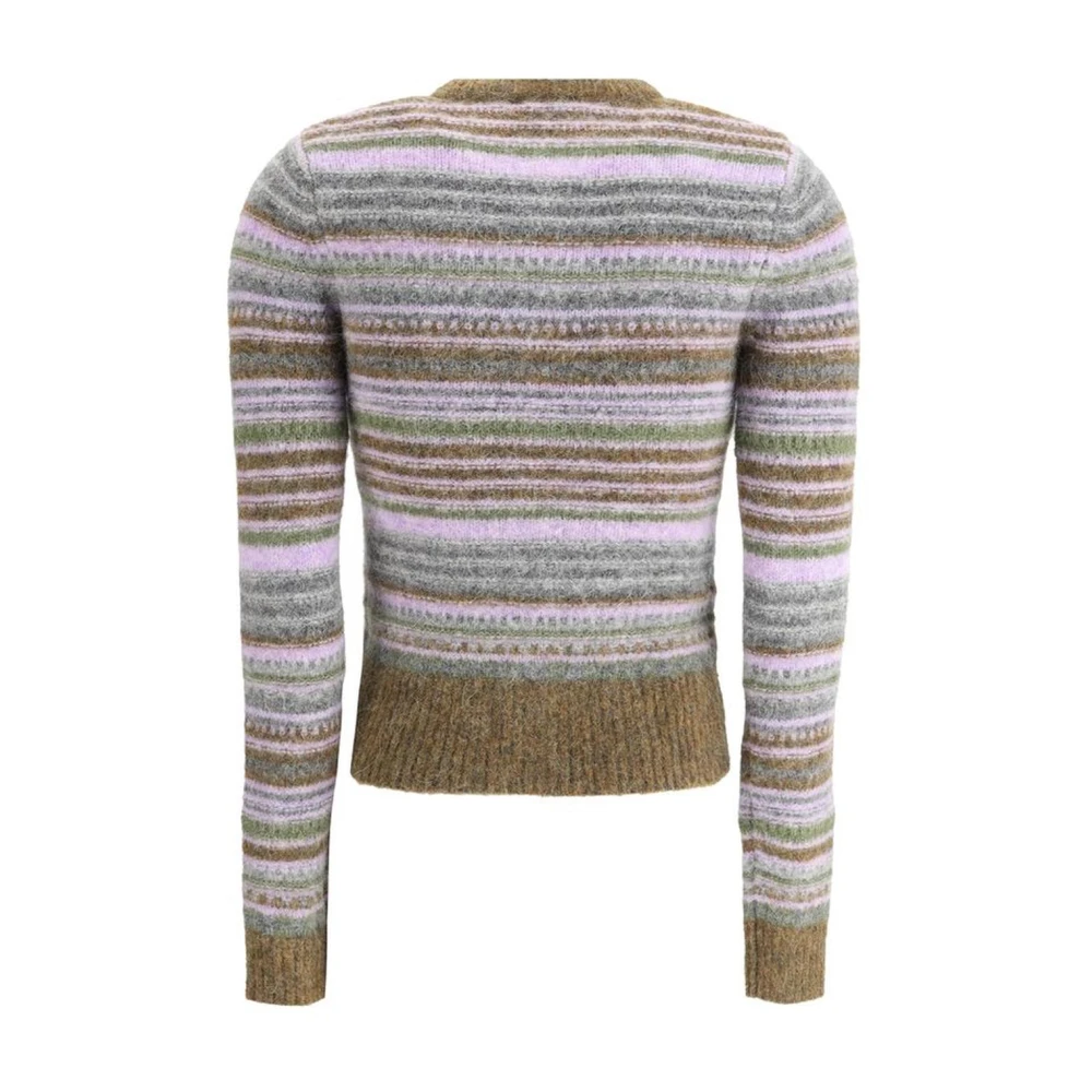 Ganni Gestreepte Merinowol V-hals Vest Multicolor Dames