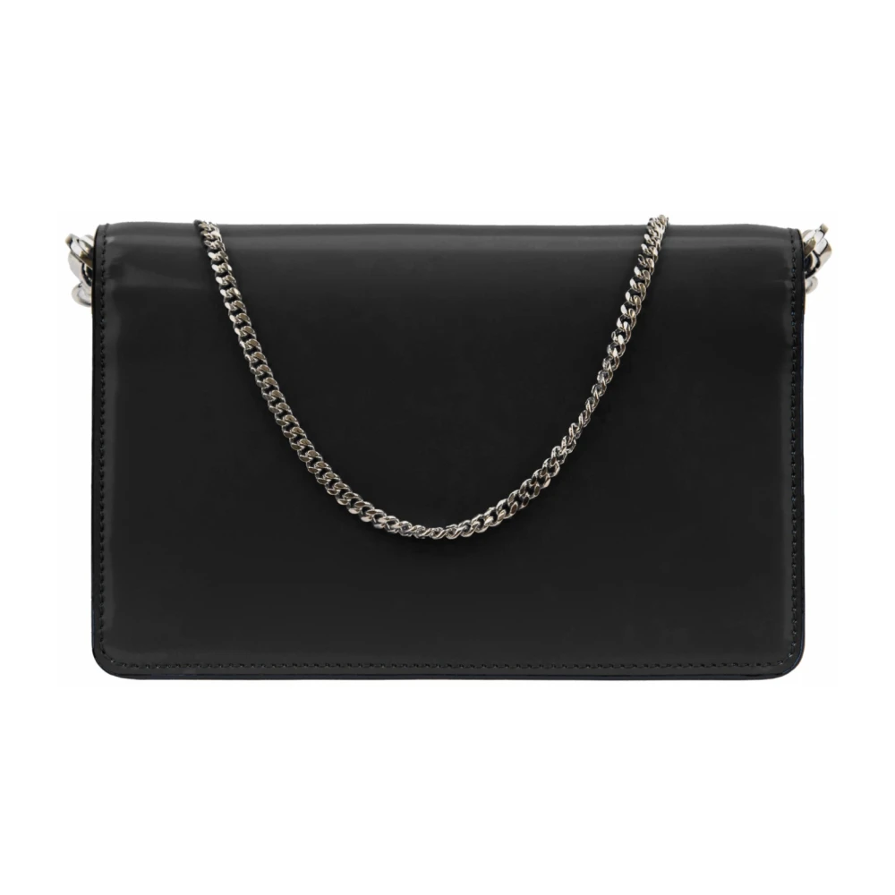 Prada Leren Schoudertas Magnetische Sluiting Black Dames