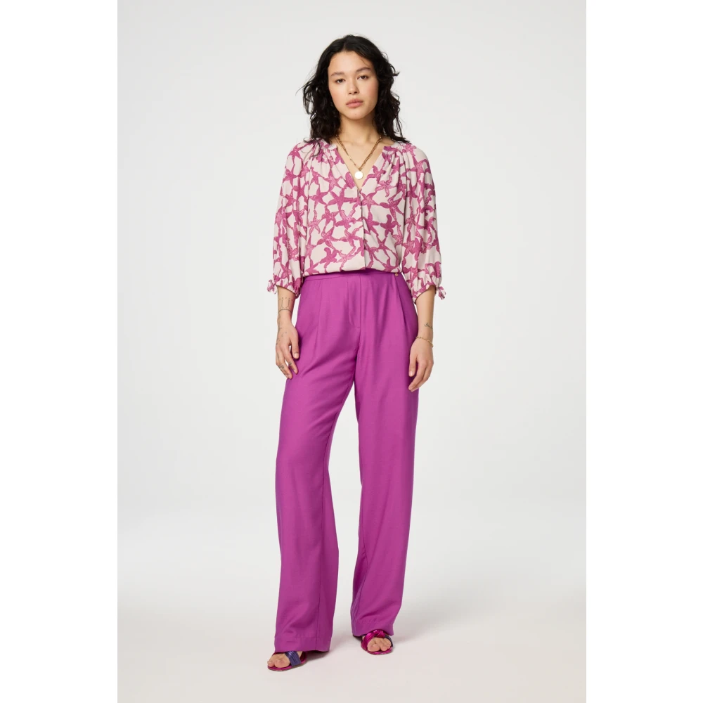 Fabienne Chapot Donkerroze Straight Fit Broek Pink Dames