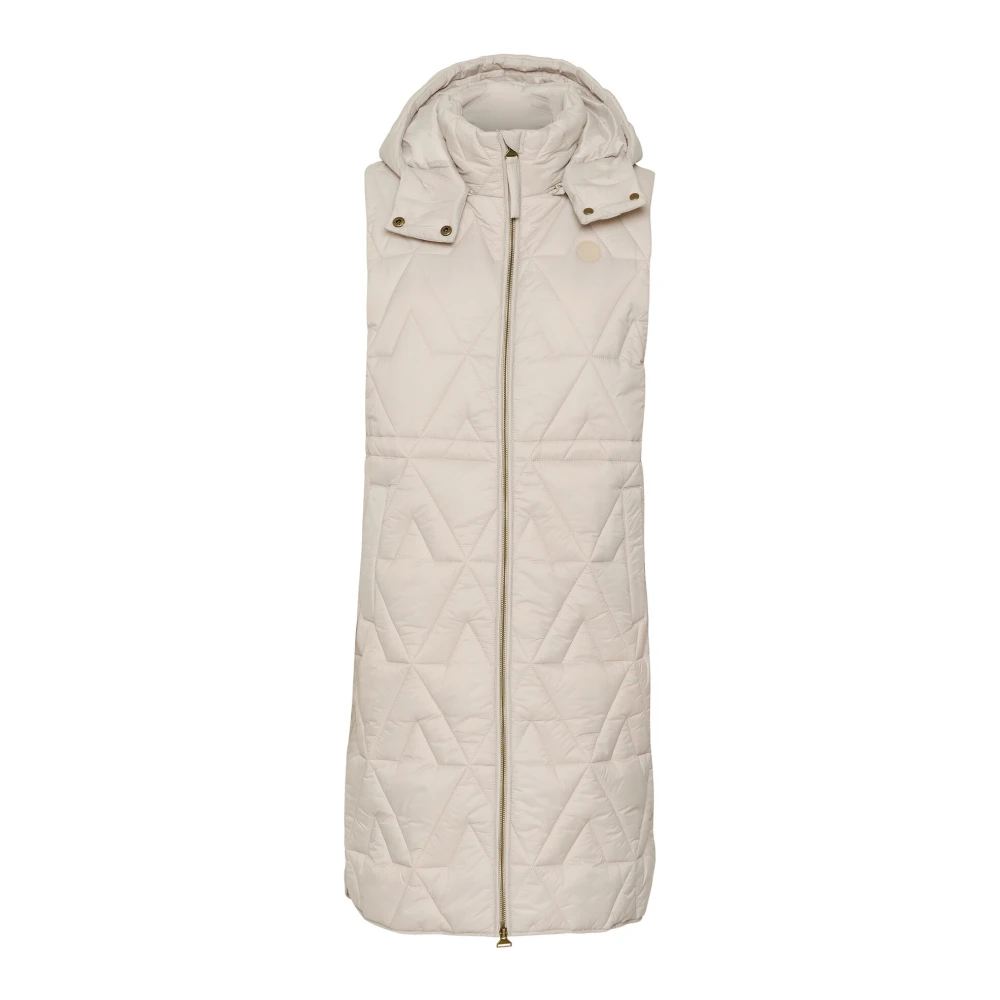 Cream Gewatteerd Feather Gray Vest Jack Beige Dames