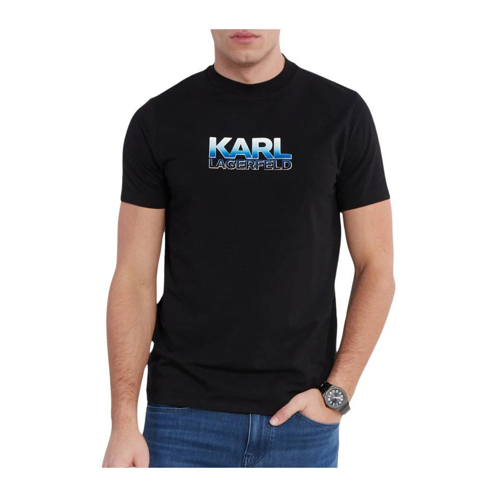 Karl Lagerfeld Klassieke Crewneck T-shirt Black Heren