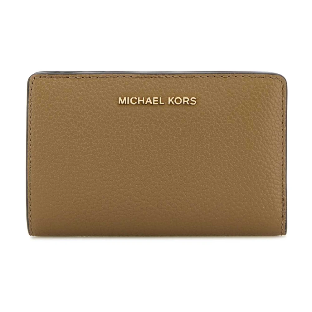 Michael Kors Cappuccino Leren Portemonnee Beige Dames