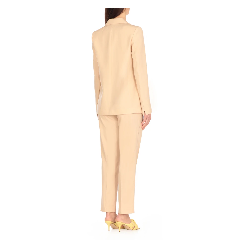 Fabiana Filippi Roze Wol Linnen Blazer Vrouw Pink Dames
