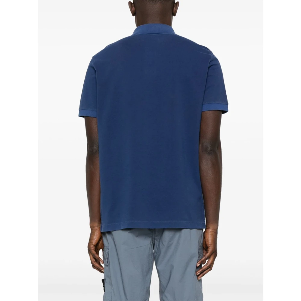 Stone Island Blauw Poloshirt met Kompas Motief Blue Heren