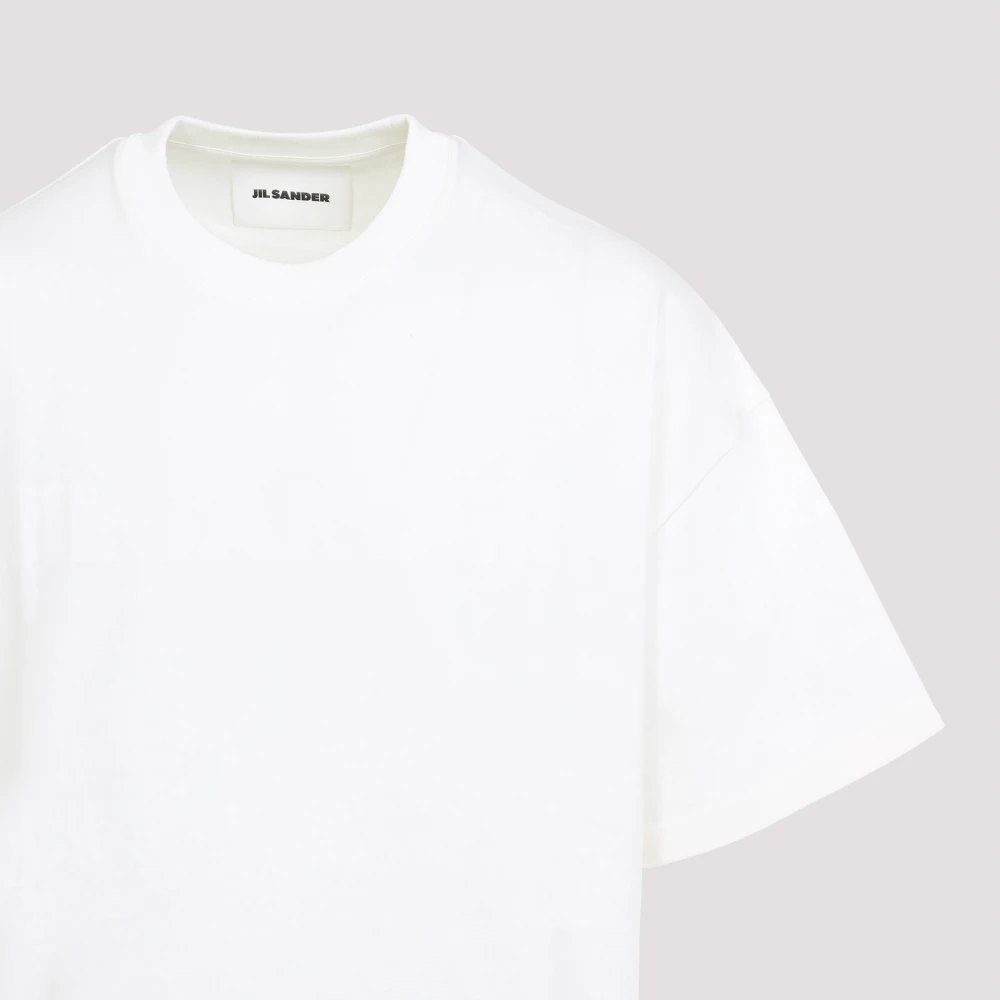 Jil Sander Wit Katoenen T-Shirt White Heren