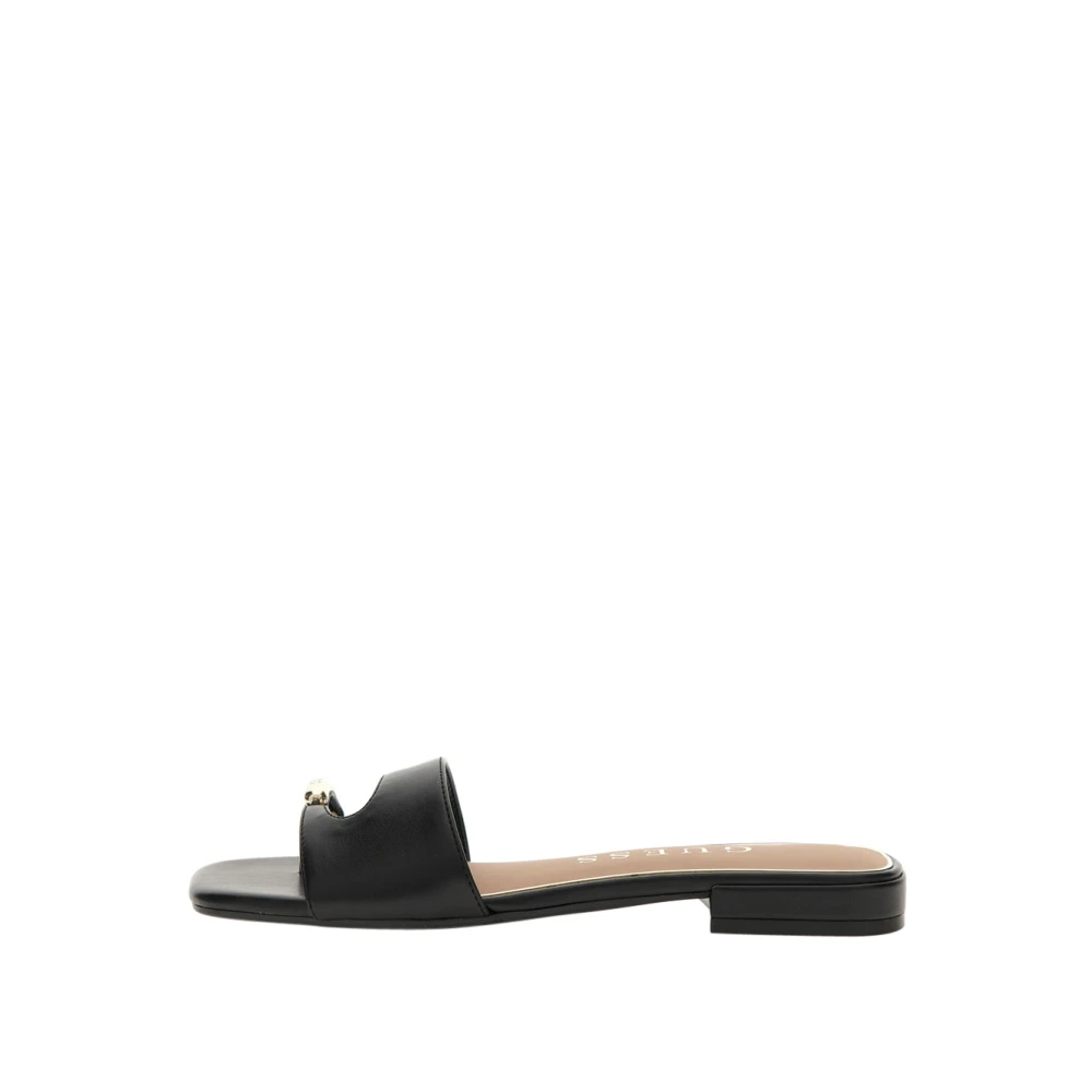 Guess Women's Black Sliders, 6 Uk, Sandals