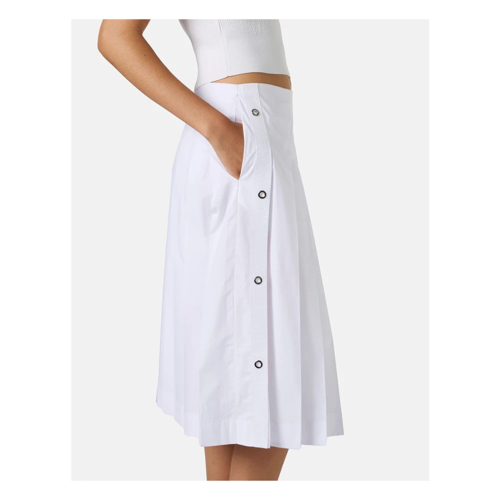 Iceberg Witte geplooide rok met norHeren taille in katoenen popeline White Dames