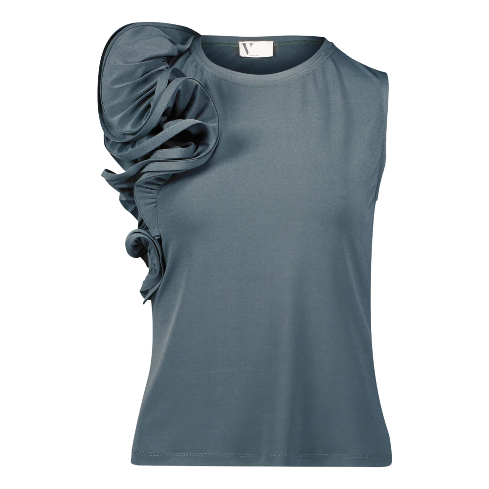 Vera Mont Elegant Ruffle Blouse Gray Dames