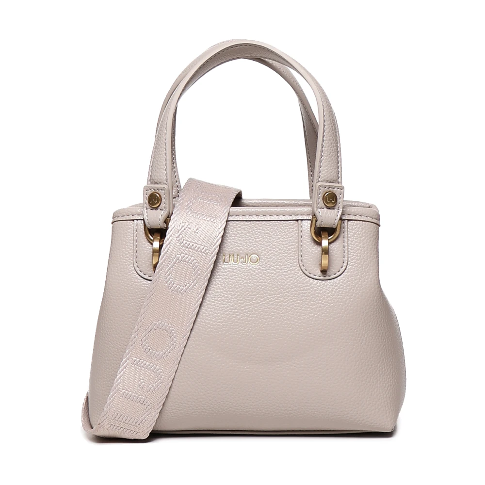 Liu Jo Taupe Gehamerde Effect Handtas met Riem Beige Dames