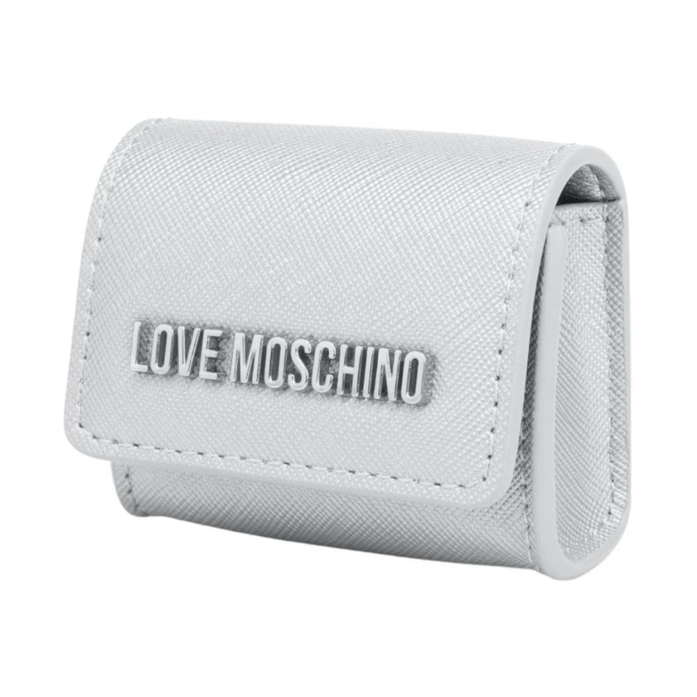 Love Moschino Stijlvolle Dames Sleutelhanger van Synthetisch Leer Gray Dames