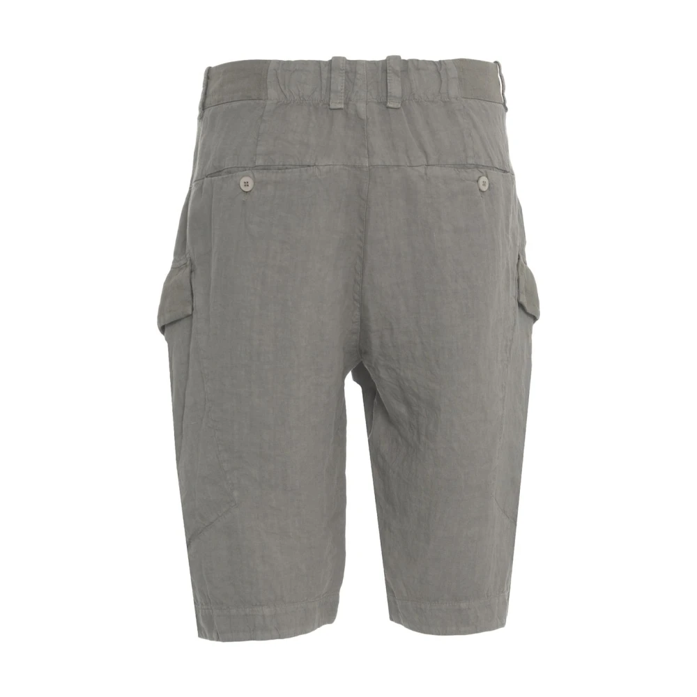 Transit Grijze Linnen Cargo Shorts Gray Heren