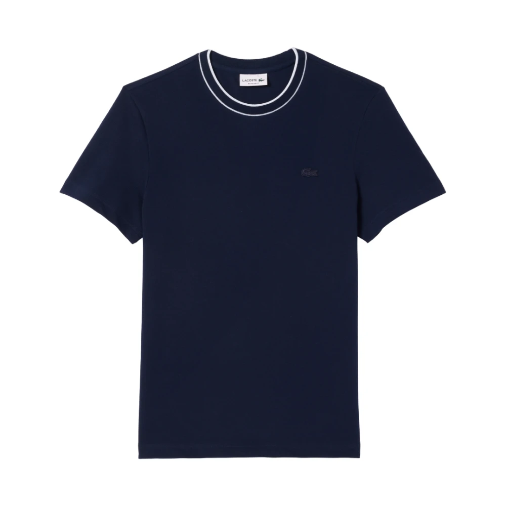 Lacoste Herr Blå Toppar L, Bomull, Cotton Piqué T-Shirt